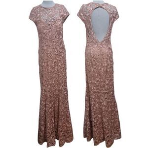 Blu Sage Rose Lace Maxi Dress